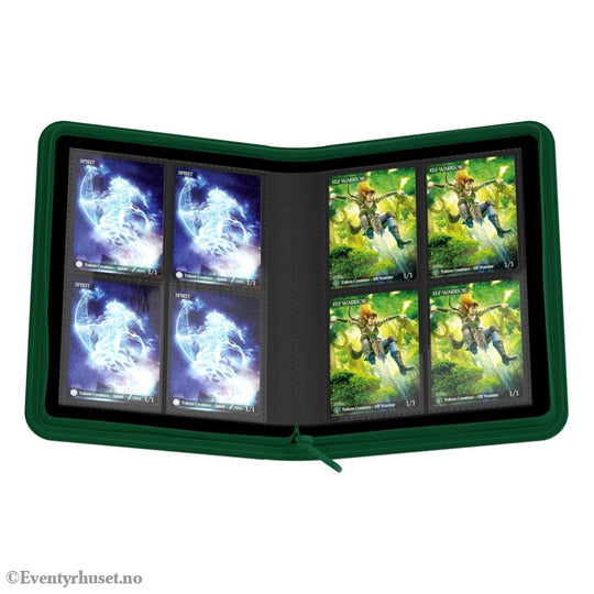 Ultimate Guard Zipfolio 160 8-Pocket Xenoskin - Green Storage & Protection