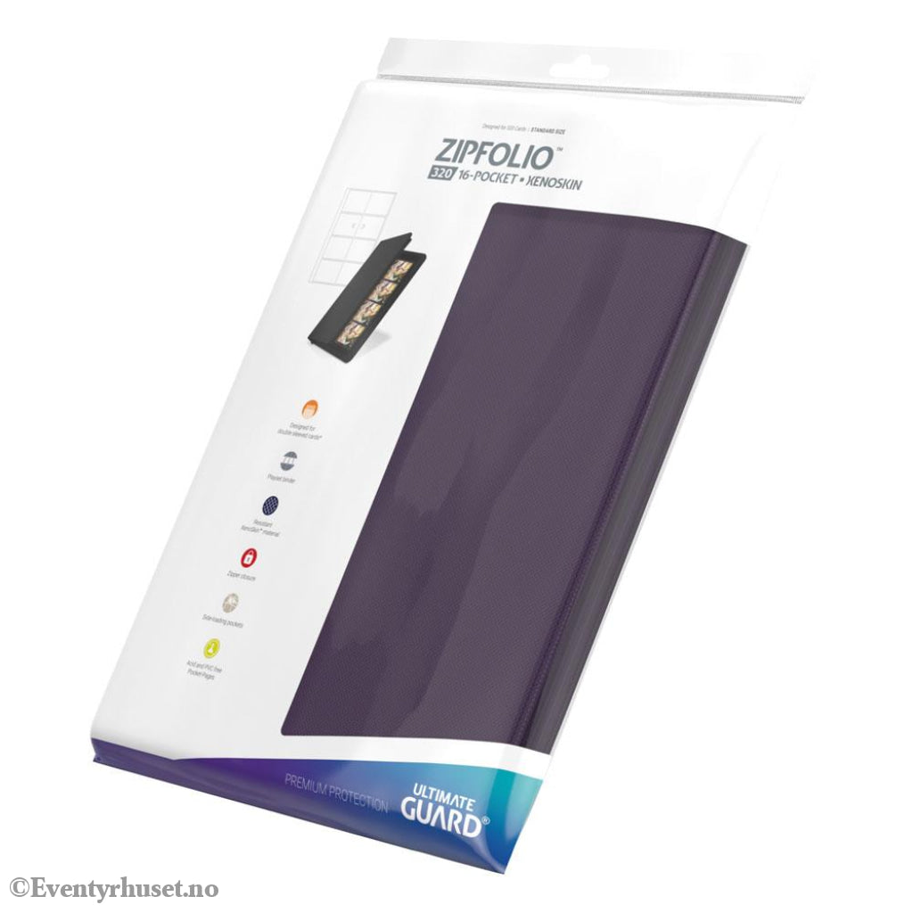 Ultimate Guard Zipfolio 320 16-Pocket Xenoskin - Purple Storage & Protection