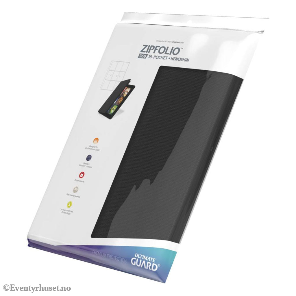Ultimate Guard Zipfolio 360 18-Pocket Xenoskin - Black Storage & Protection