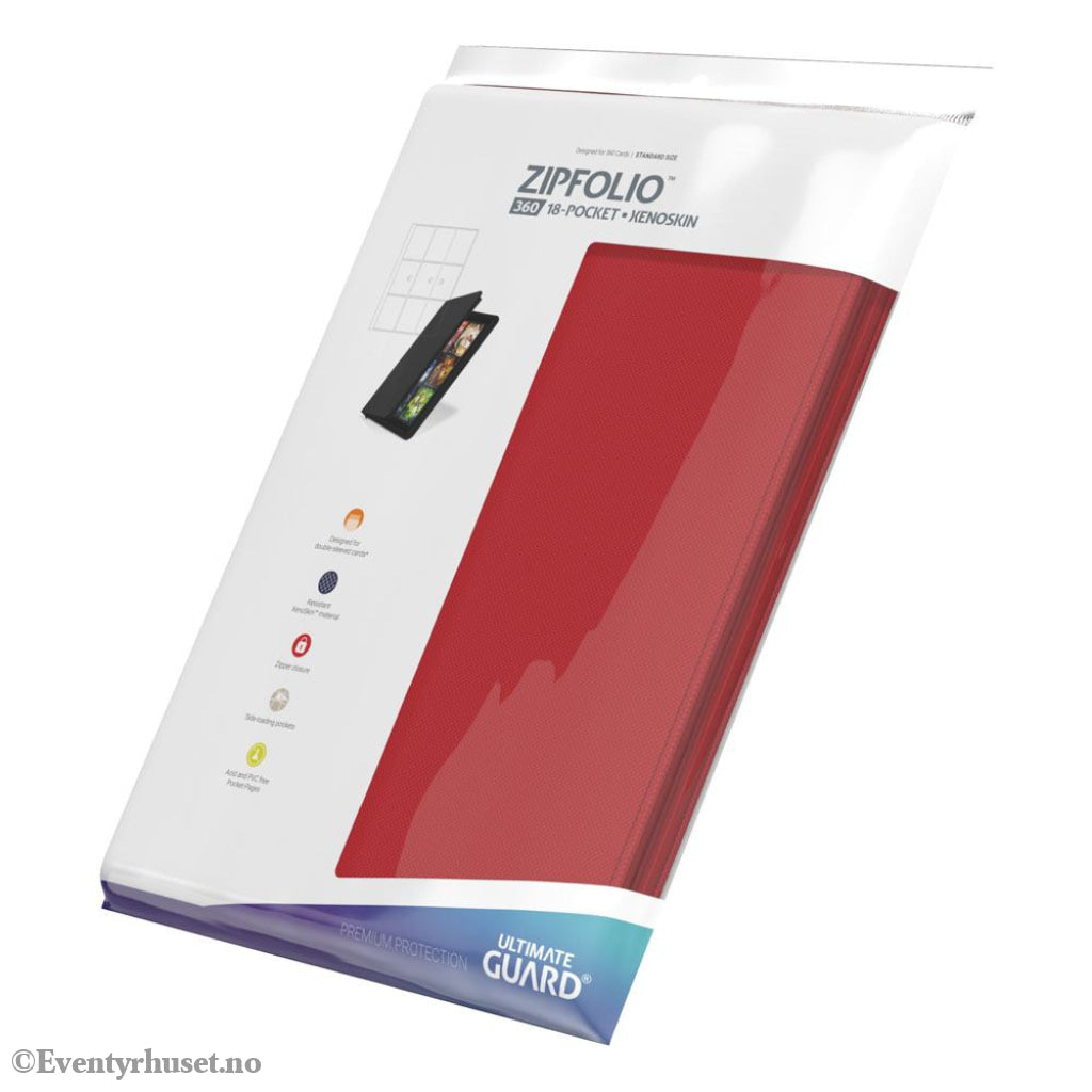 Ultimate Guard Zipfolio 360 18-Pocket Xenoskin - Red Storage & Protection