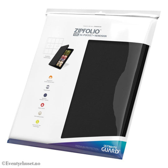 Ultimate Guard Zipfolio 480 24-Pocket Xenoskin - Black Storage & Protection