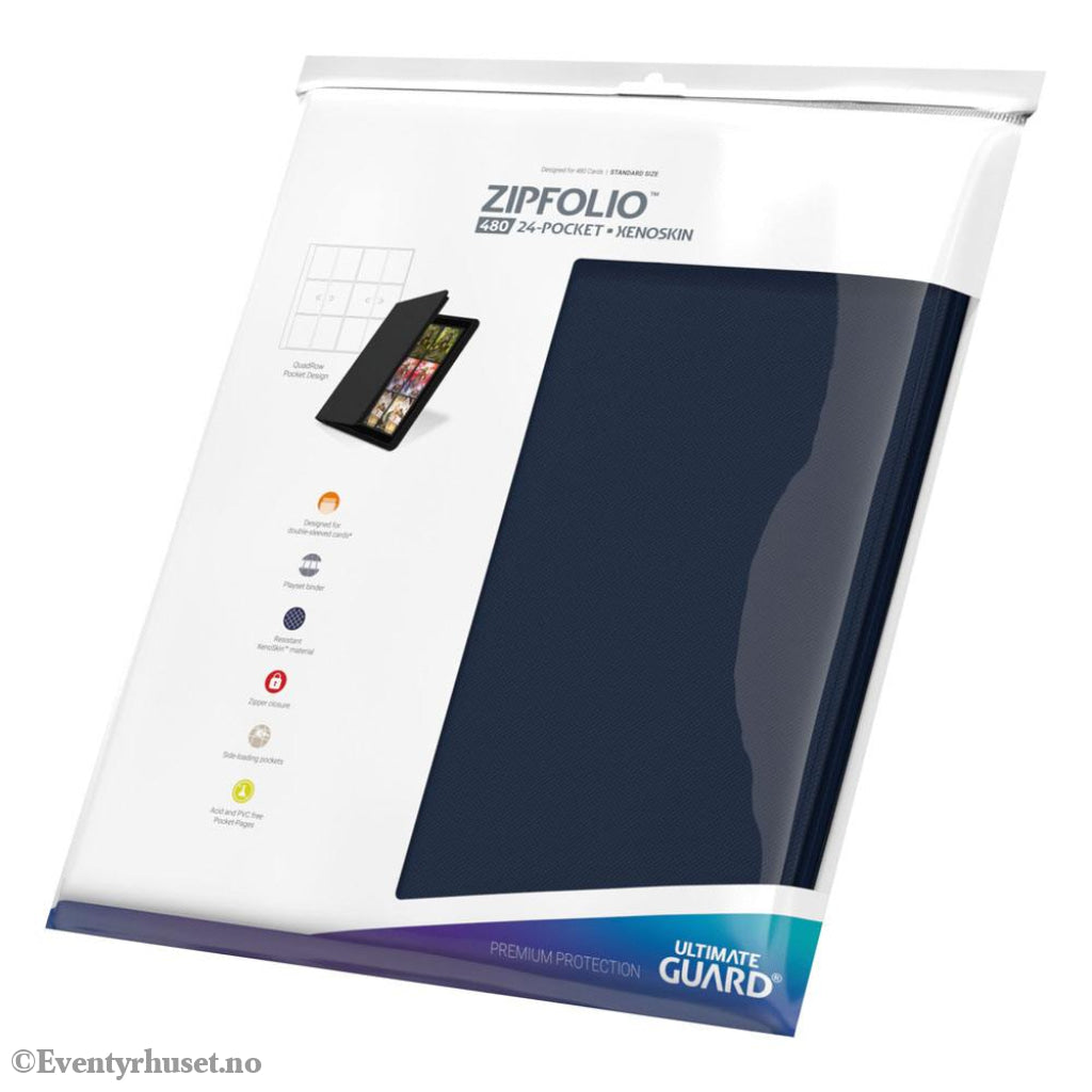 Ultimate Guard Zipfolio 480 24-Pocket Xenoskin - Blue Storage & Protection