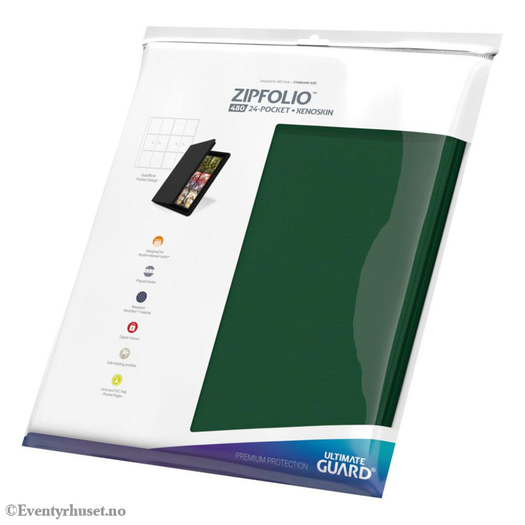 Ultimate Guard Zipfolio 480 24-Pocket Xenoskin - Green Storage & Protection