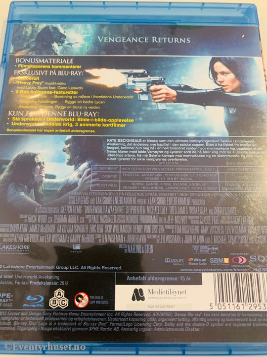 Underworld - Awakening. 2012. Blu-Ray. Blu-Ray Disc