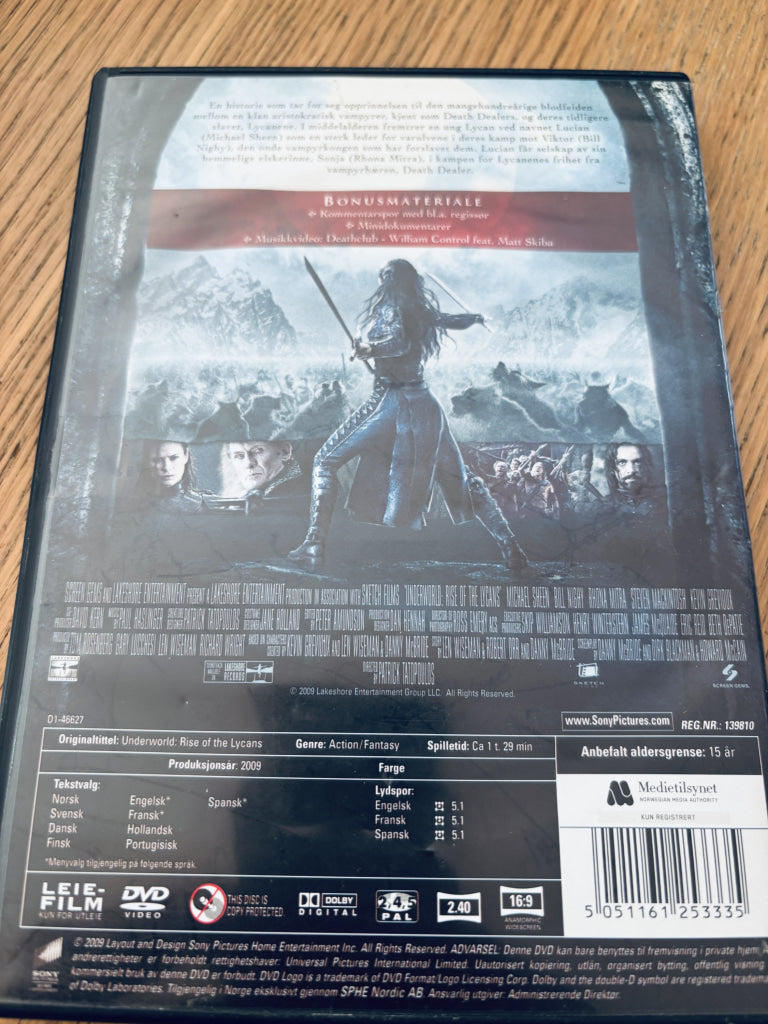 Underworld: Rise of the Lycans. DVD leiefilm.