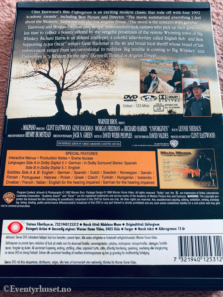 Unforgiven (1992). DVD snapcase.