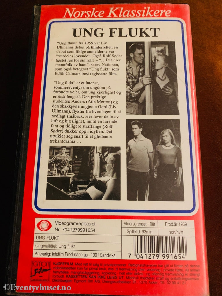 Ung Flukt (Norske Klassikere). 1959. Vhs. Vhs
