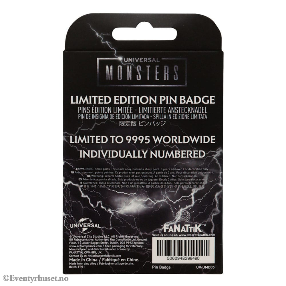 Universal Monsters Pin Badge Limited Edition Fashion & Accessories