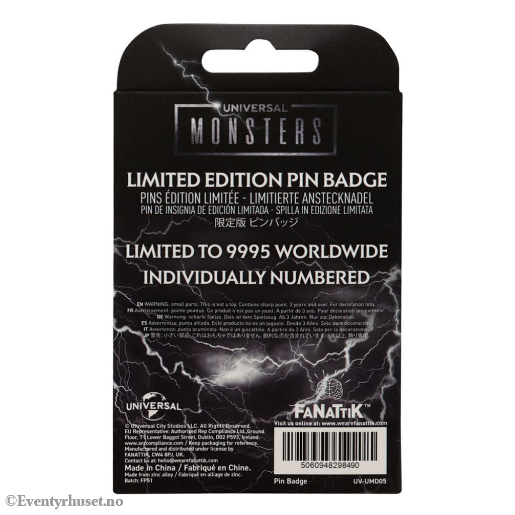 Universal Monsters Pin Badge Limited Edition Fashion & Accessories
