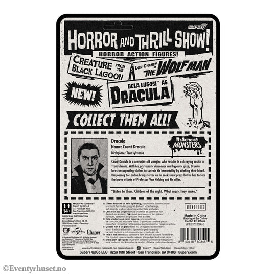 Universal Monsters ReAction+ Action Figure Wave 1 Dracula 10 cm. Mint In Sealed Box (MISB)! Actionfigur