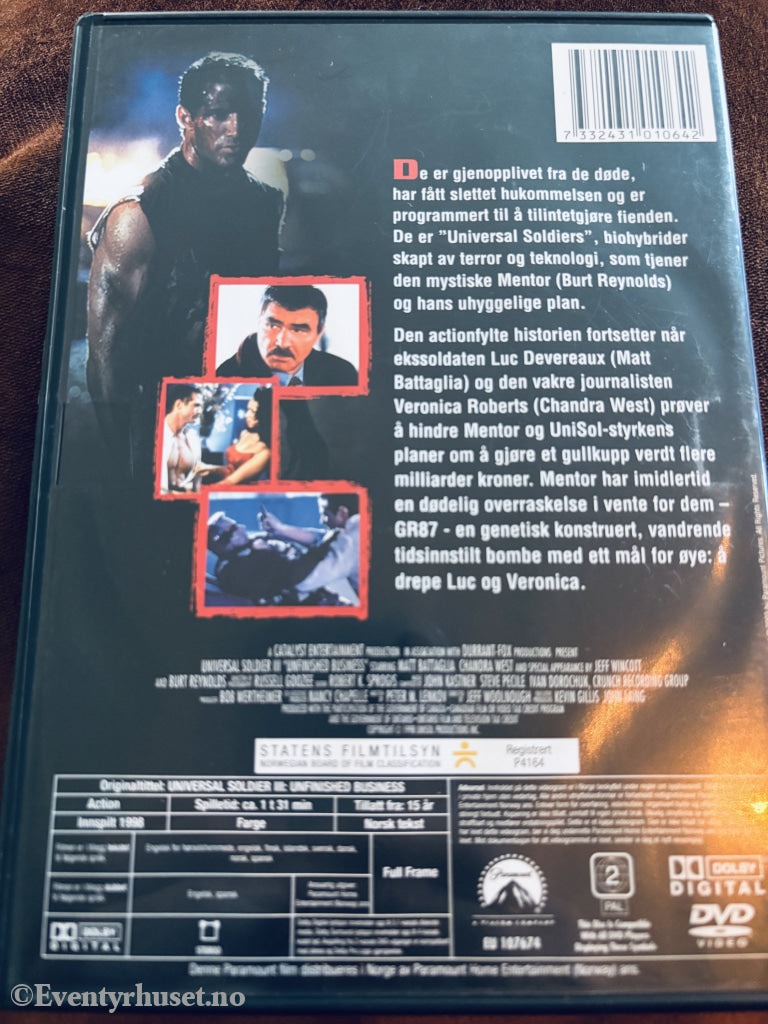 Universal Soldier III: Unfinished Business (1998). DVD.