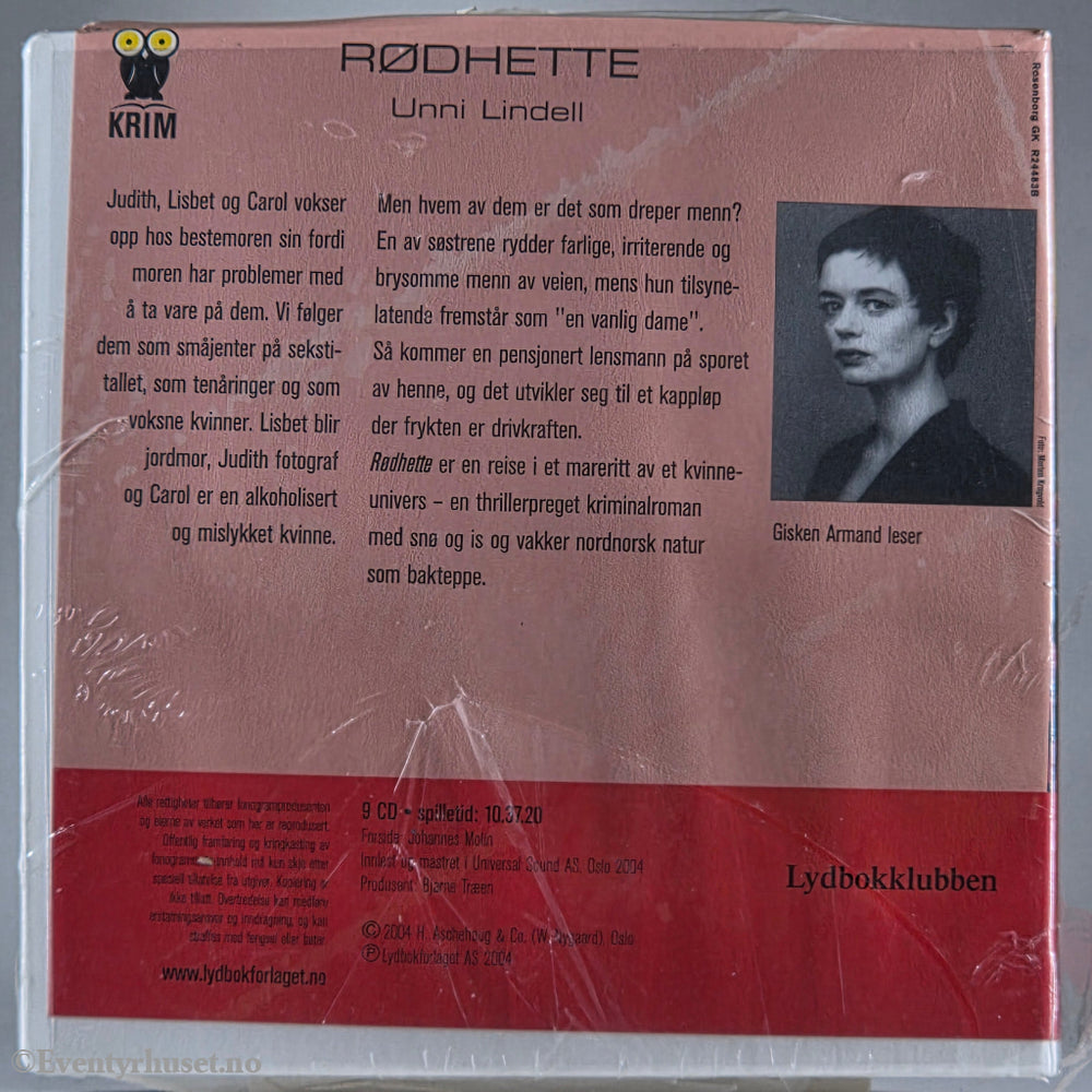 Unni Lindell (2004). Rødhette. Lydbok på CD. Ny i plast!