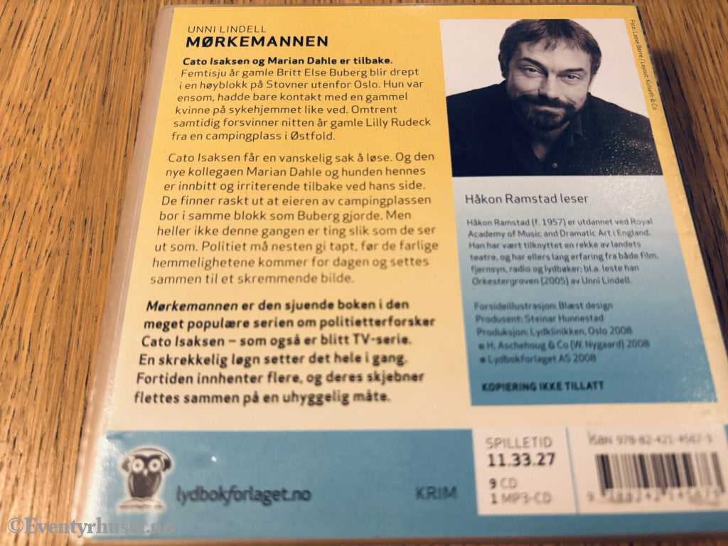 Unni Lindell – Mørkemannen. Lydbok på CD.