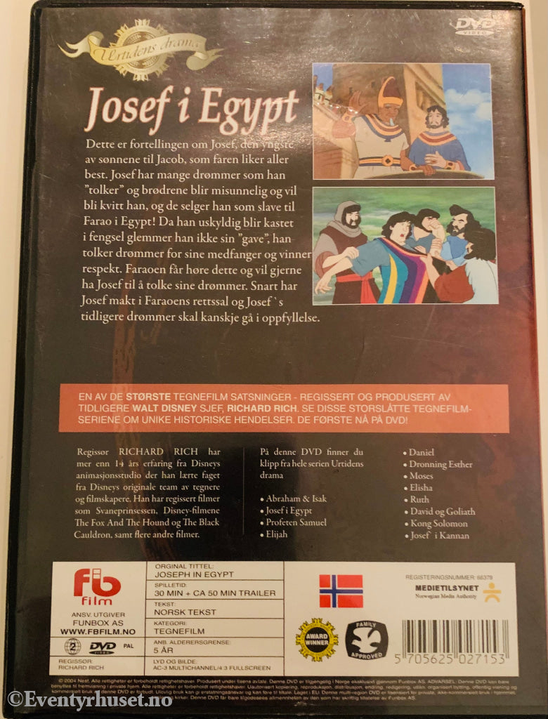 Urtidens Drama. Josef I Egypt. Dvd. Dvd