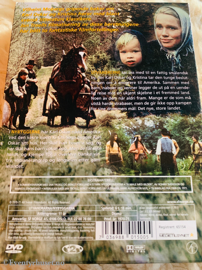Utvandrerne Nybyggerne. DVD samleboks.