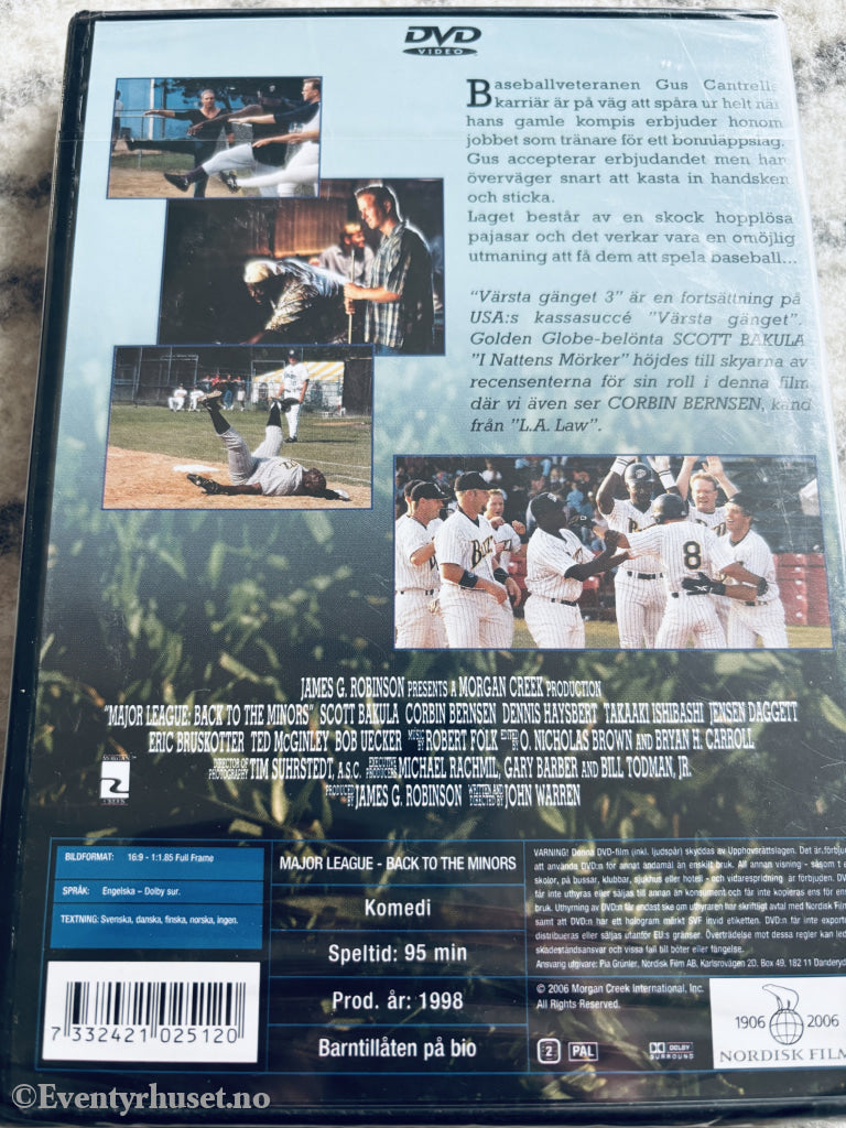 Värsta gänget 3 (Major League: Back to the Minors) (1998). DVD. Ny i plast!