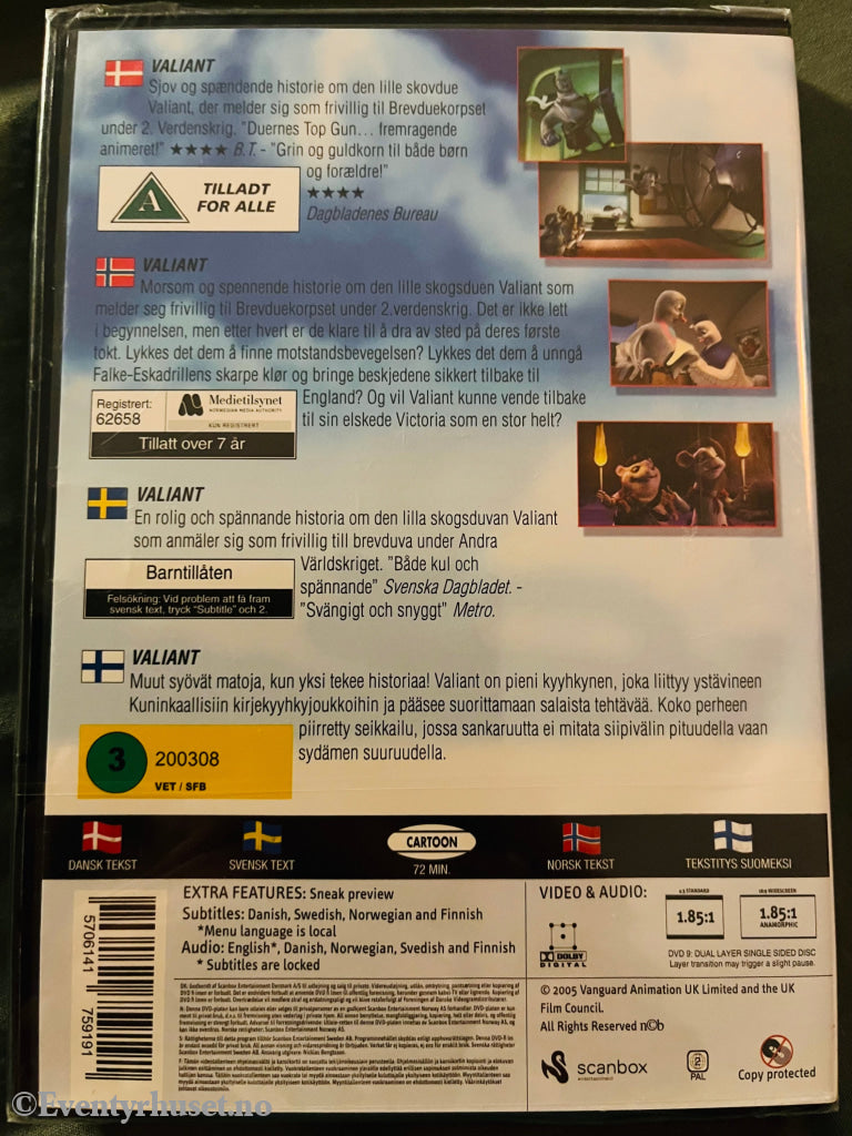 Valiant. 2005. Dvd. Ny I Plast! Dvd