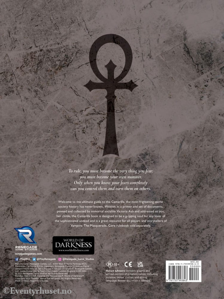 Vampire: The Masquerade 5th Edition RPG book Camarilla Sourcebook *Englische Version* Games