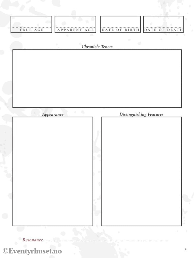 Vampire: The Masquerade 5th Edition RPG Journal Expanded Character Sheet Journal *Englische Version* Games