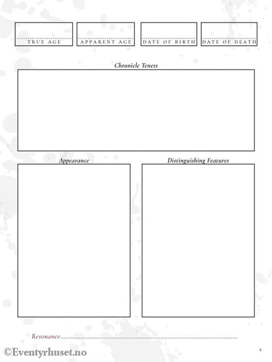 Vampire: The Masquerade 5th Edition RPG Journal Expanded Character Sheet Journal *Englische Version* Games
