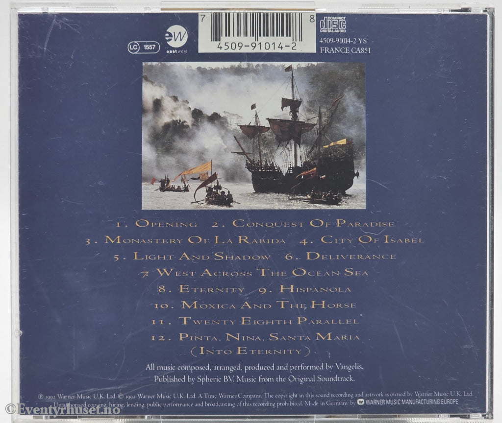 Vangelis. 1992. 1492: Conquest of Paradise – Music From the Original Soundtrack. CD.