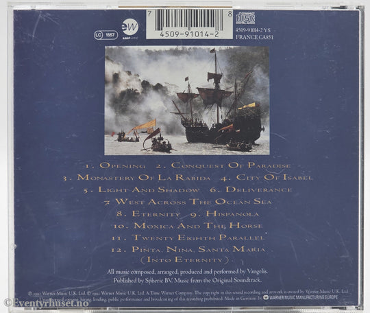 Vangelis. 1992. 1492: Conquest of Paradise – Music From the Original Soundtrack. CD.