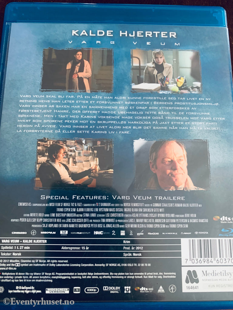 Varg Veum - Kalde Hjerter. 2012. Blu-Ray. Blu-Ray Disc