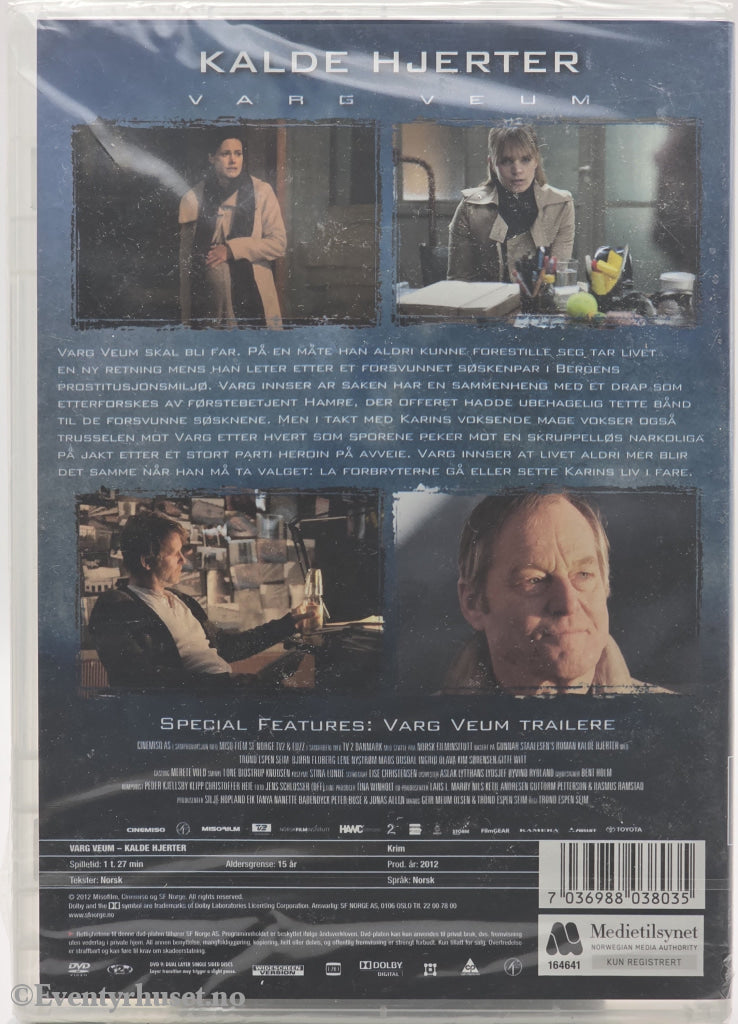 Varg Veum – Kalde hjerter. 2012. DVD. Ny i plast!