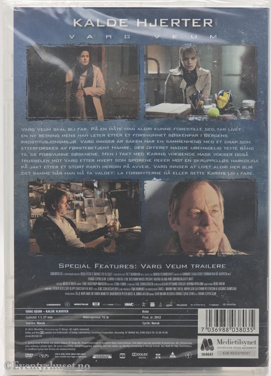 Varg Veum – Kalde hjerter. 2012. DVD. Ny i plast!