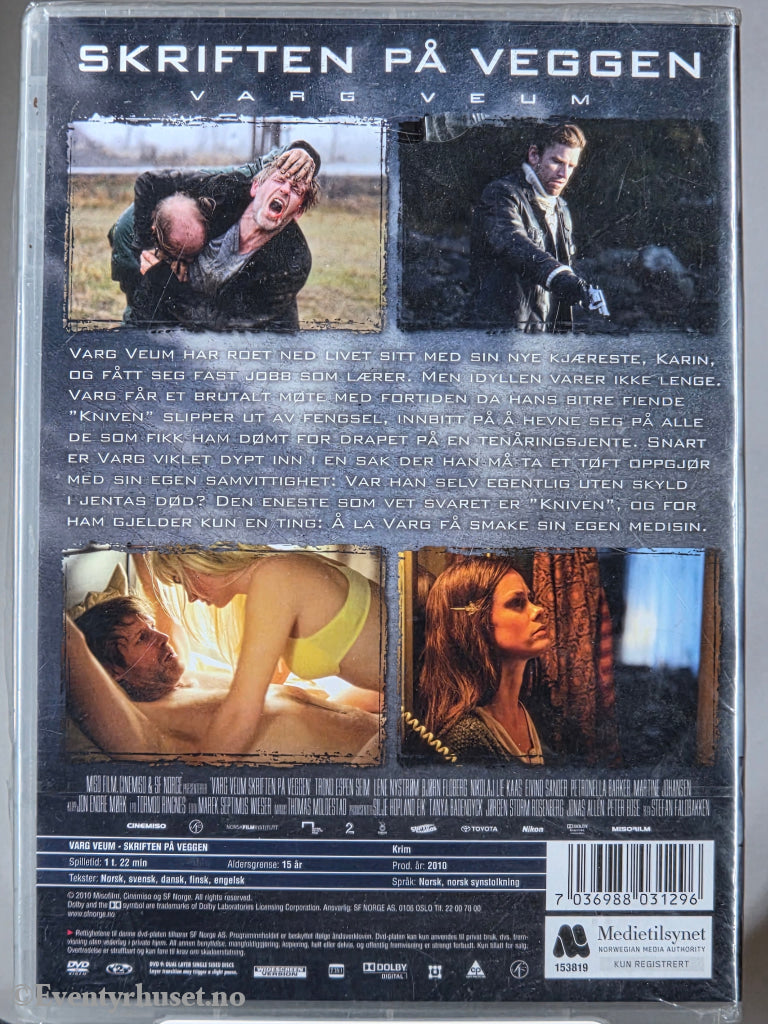 Varg Veum: Skriften på veggen (2010). DVD. Ny i plast!