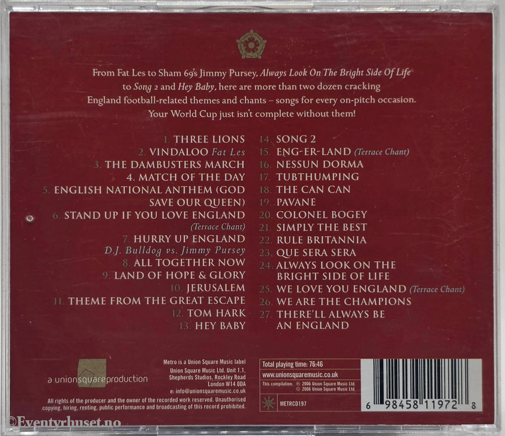 Various. 2002. England Expects (Over an Hour of Football Anthems). CD.
