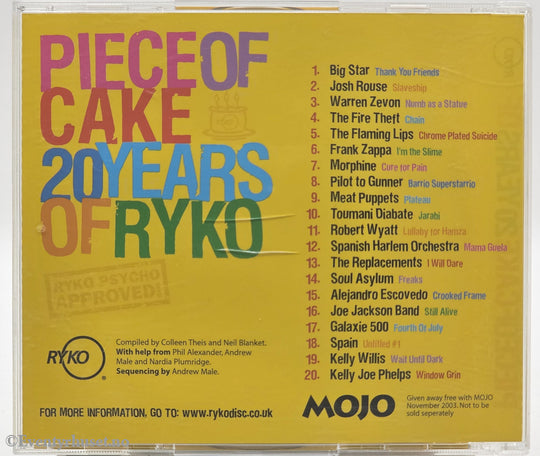Various. 2003. Piece of Cake 20 Years of Ryko. CD.