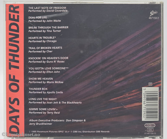 Various Artists. 1990. Days of Thunder – Music From the Motion Picture Soundtrack. CD.