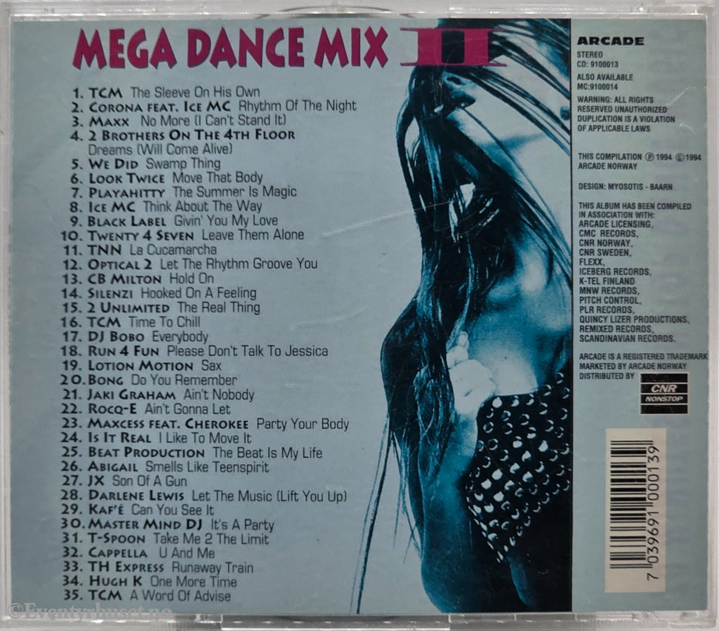 Various Artists. 1994. Mega Dance Mix II. Musikk-CD.