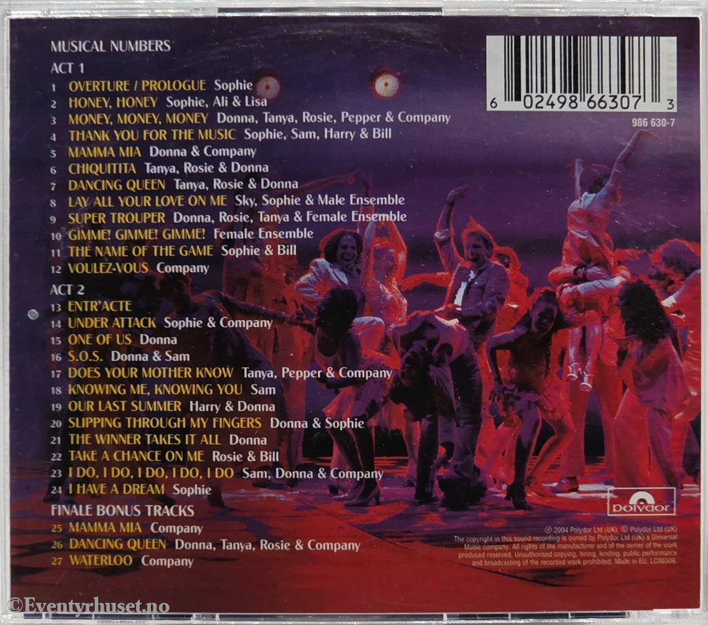 Various Artists. 2004. Mamma Mia! – Original Cast Recording (5th Anniversary Edition) . CD.