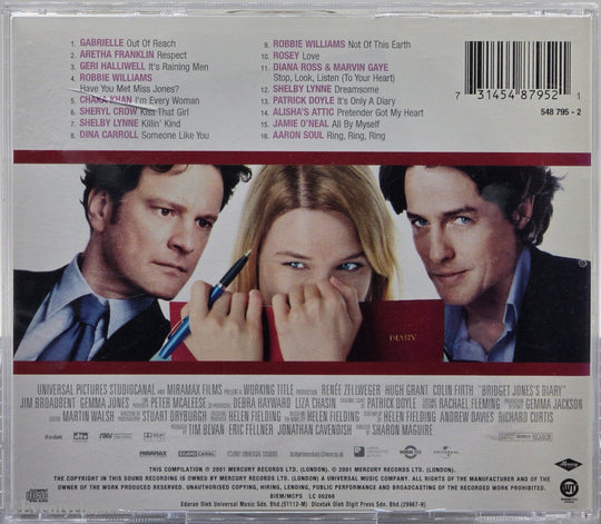 Various Artists. Bridget Jones’s Diary – Music From The Motion Picture. 2001 . Musikk-CD.