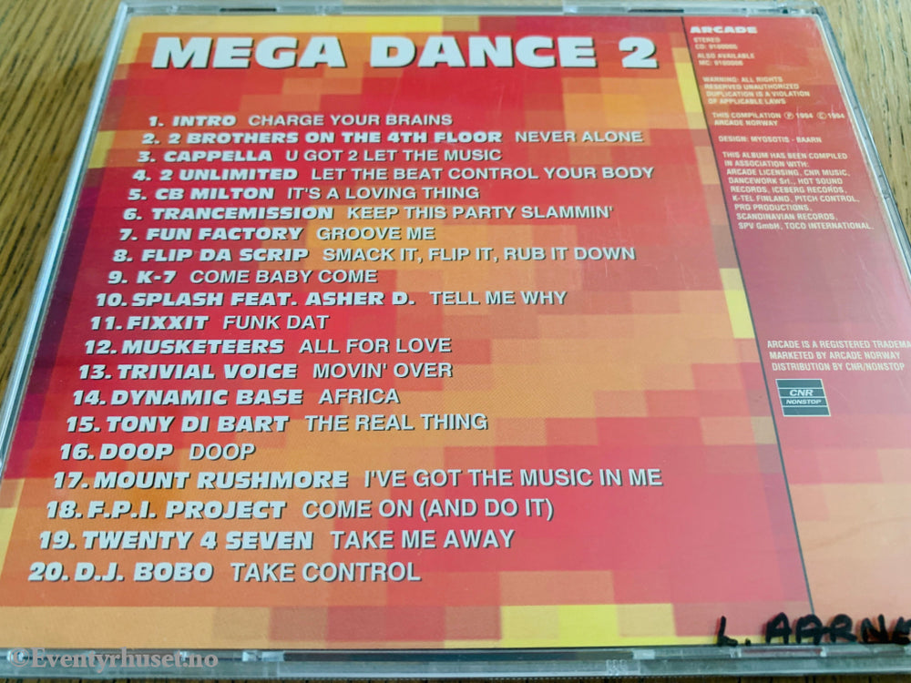 Various Artists – Mega Dance 2. 1994. CD.