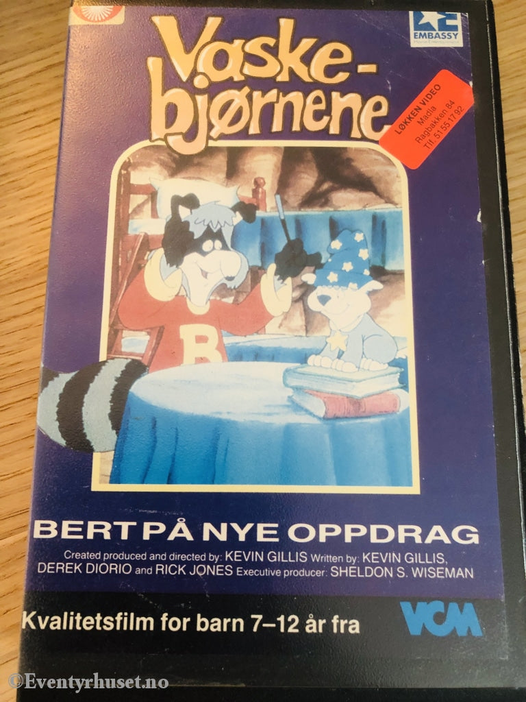 Vaskebjørnene - Bert På Nye Oppdrag. 1985. Vhs Big Box.