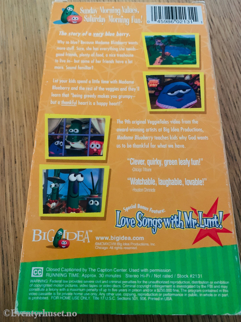 VeggieTales: Madame Blueberry 1998 VHS.