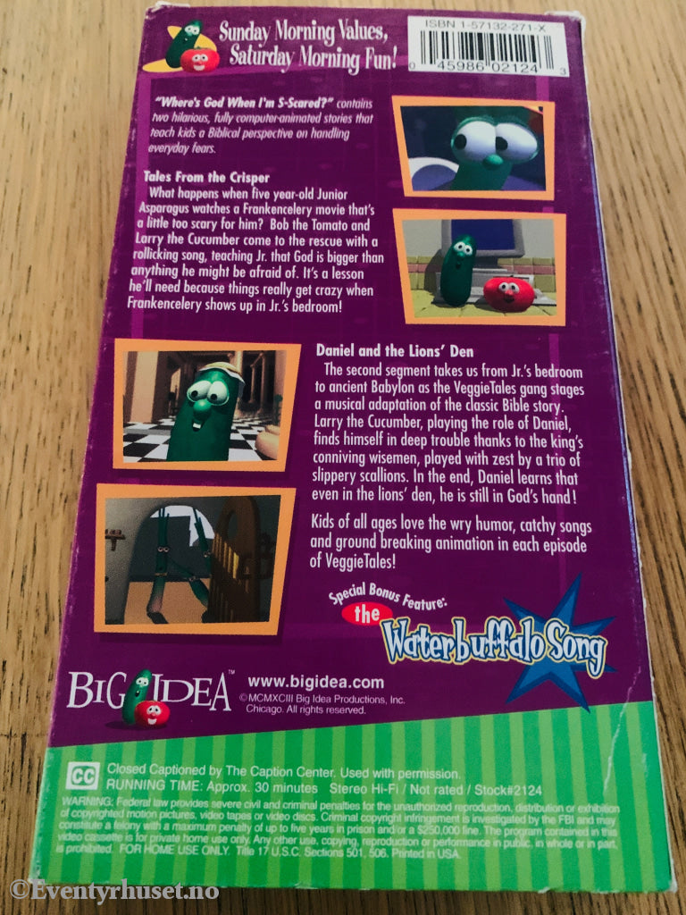 VeggieTales: Where’s God When I’m S‑Scared? 1993 VHS.
