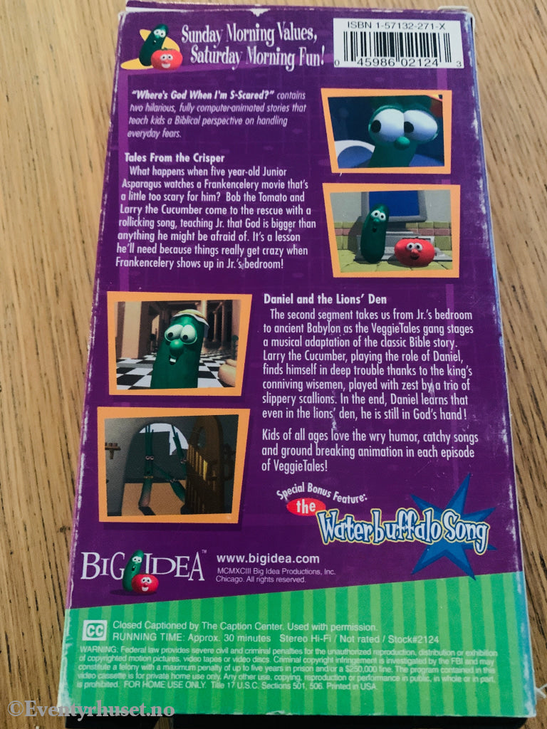 VeggieTales: Where’s God When I’m S‑Scared? 1993 VHS.