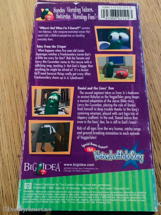 VeggieTales: Where’s God When I’m S‑Scared? 1993 VHS.