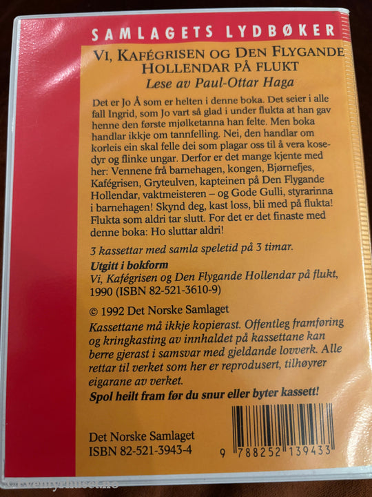 Vi, Kafegrisen og Den Flygande Hollendar på flukt. Lydbok på kassett.