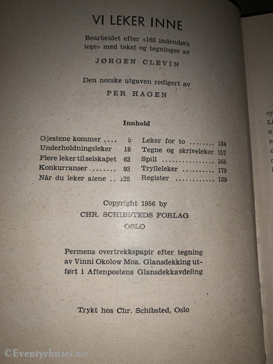 Vi Leker Inne. Aftenpostens Barnebøker. 1956. Fortelling