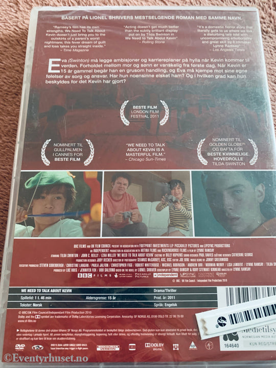 Vi må snakke om Kevin (2011). DVD. Ny i plast!