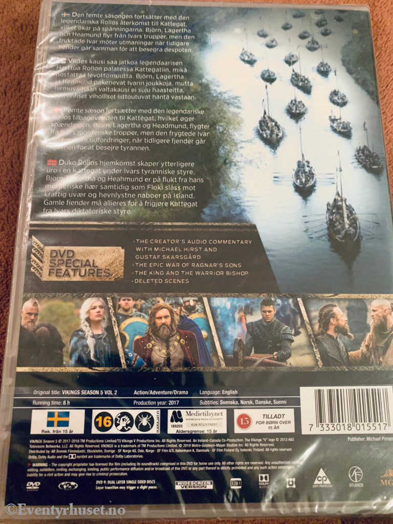 Vikings Season 5 Volume 2. DVD samleboks. Ny i plast!
