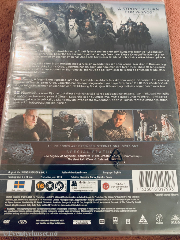Vikings Season 6 Volume 1. DVD samleboks. Ny i plast!
