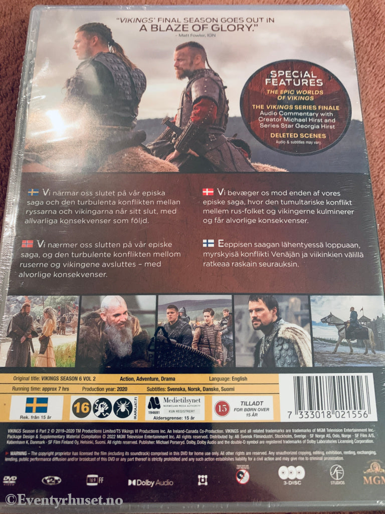 Vikings Season 6 Volume 2. DVD samleboks. Ny i plast!