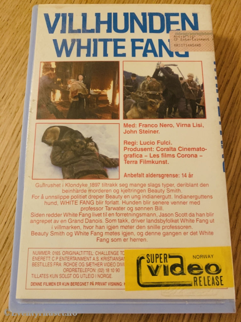 Villhunden White Fang. 1974. Vhs Big Box.