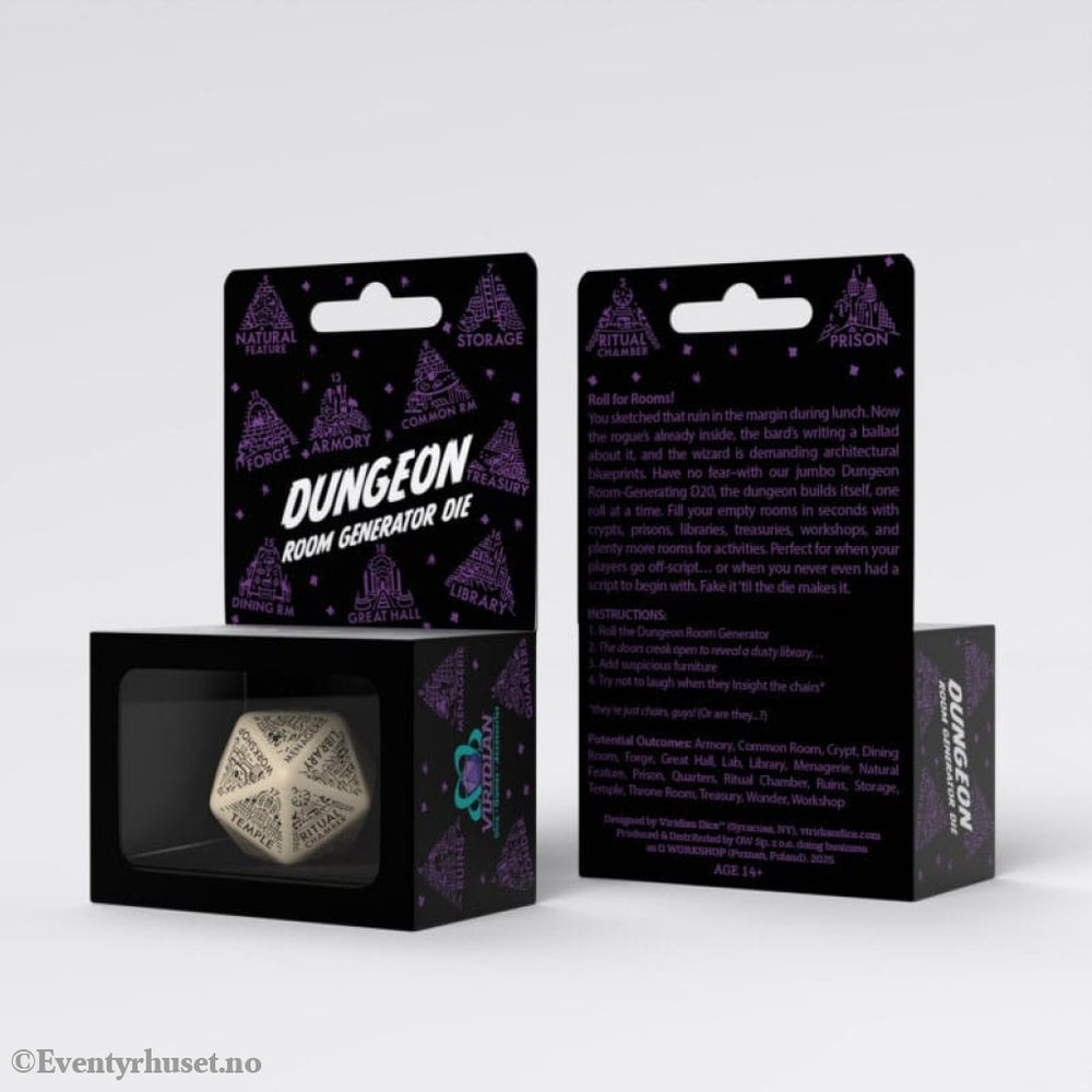 Viridian Jumbo Dice Dungeon Room Generator D20 Beige Games